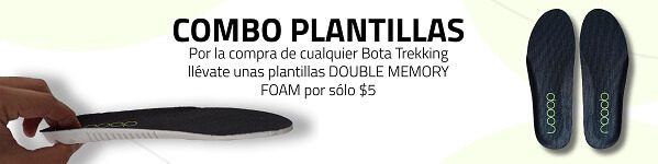 Por la compra de cualquier Bota Trekking llévate unas plantillas DOUBLE MEMORY FOAM por sólo $5