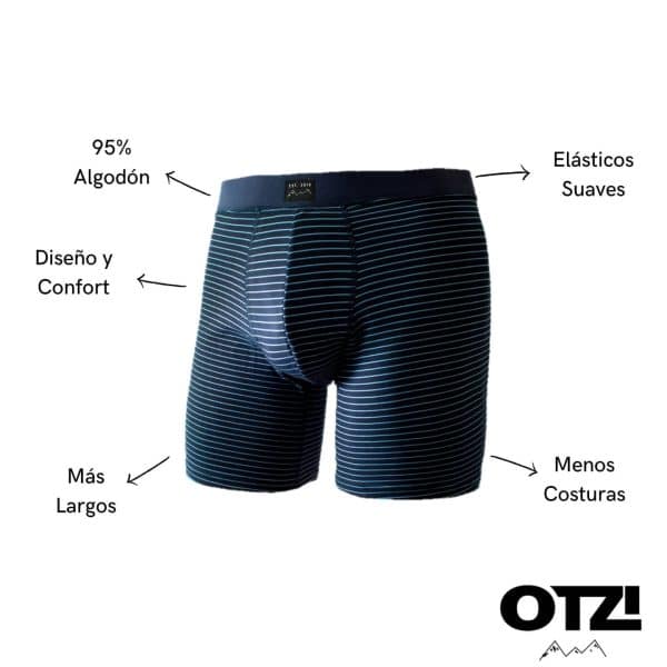 Boxer HE | Rayas Azul Marino | OTZI otzi caracteristicas boxer ropa interior hombre ecuador quito