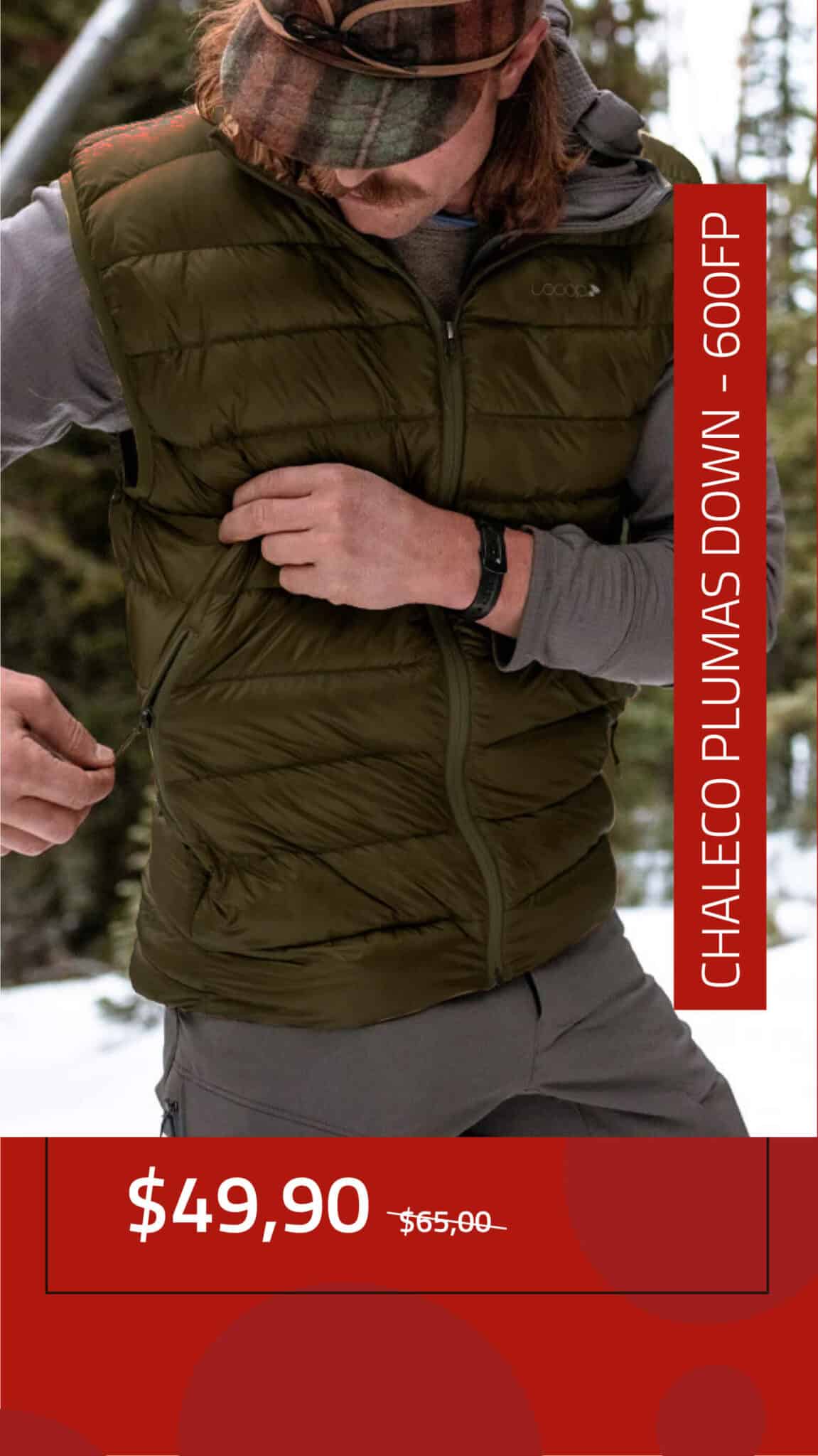 oferta junio chaleco pluma down termico outdoor tatoo explorer patagonia north face