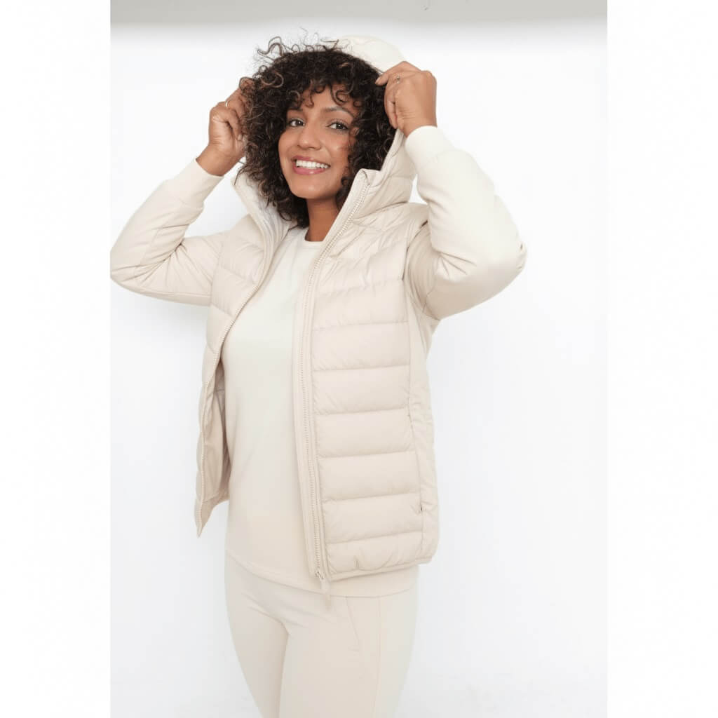 CHAQUETA Hibrida Pluma Down 650FP | UNISEX | Blanco crudo